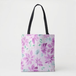 Mjuk Mauve Akvarell Blommig Mönster Handväskor Tygkasse