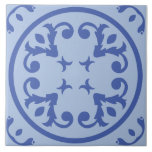 Mjuk medallion-Rulla Kakelplatta<br><div class="desc">Mjuk Medallion Rulla presenter en seriös tolkning av ett motiv för klassisk rulla, som återges i mjuka blåtonar på mjuk bakgrund. Den centrala medaljonens utformning framkallar symmetri och lugn, med stiliserad foliat inslag utstrålande från mitten. Dess subtila tonkontrast gör den idealisk för raffinerade, stilla utrymmen som utnyttjar historiskt mönster utan...</div>