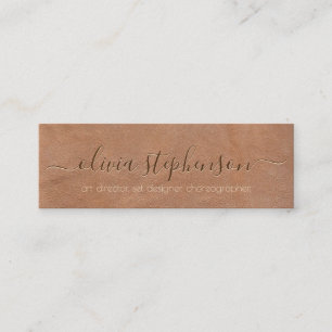 Mjuk Medium Brun Falsk Läder Minimalistisk Mini Visitkort