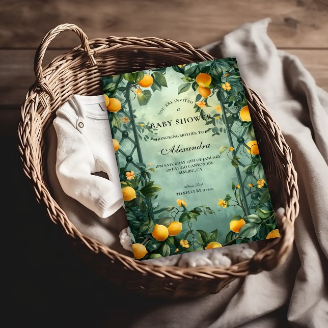 Mjuk Mint Citrus Baby Shower Inbjudningar (Skapare uppladdad)
