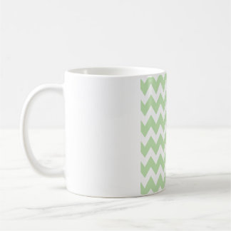 Mjuk mintgrön chevron – Ren vit sicksack Kaffemugg