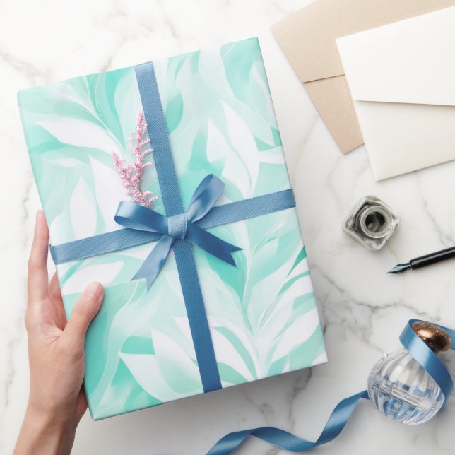 Mjuk mintgrön frisk bris Abstrakt mönster Presentpapper (Gifting)