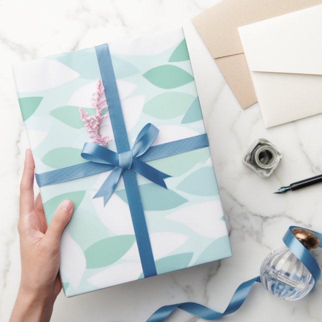 Mjuk mintgrön frisk bris Abstrakt mönster Presentpapper (Gifting)
