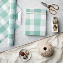 Mjuk mintgrön vit fräsch gingham rutig mönster