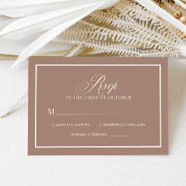 Mjuk Mocha Taupe | Lyxig Neutral Bröllop OSA Kort