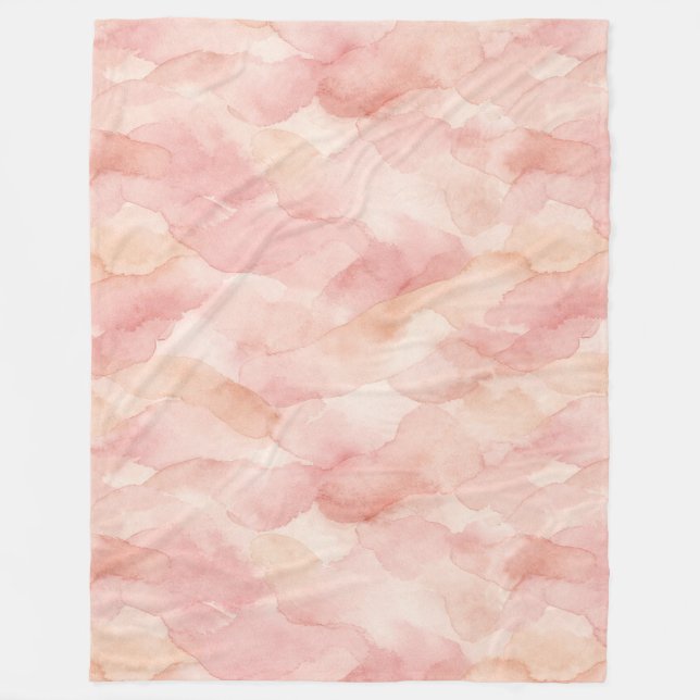 Mjuk Modern Abstrakt Designmönster i Rosa Fleecefilt (Framsidan)