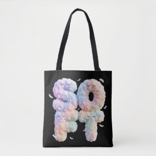 Mjuk Moln Pastell Typografi Söt Estetik Kawaii Tygkasse