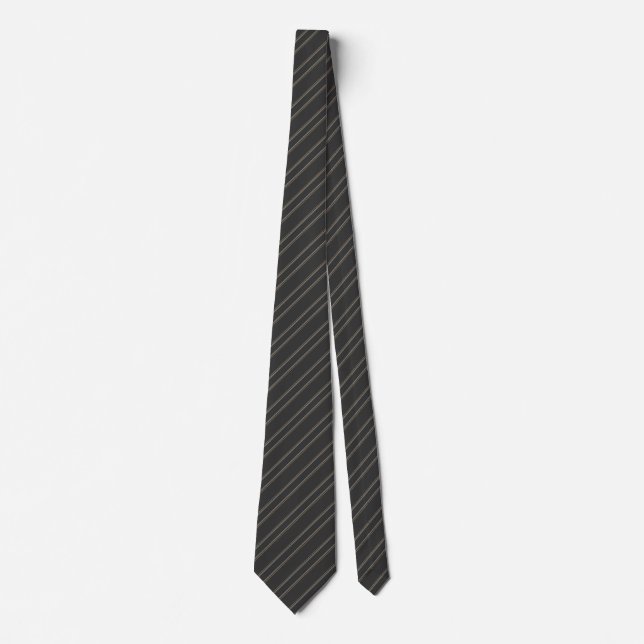 Mjuk mörk kol djupgrå randigt mönster slips (Framsida)