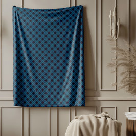Mjuk Mysigt besättning av blått schaktat blanket Fleecefilt