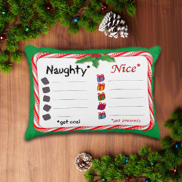 Mjuk Naughty eller Nice Pillow Prydnadskudde