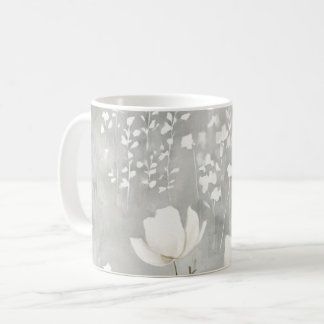 Mjuk neutral akvarellblomma botanisk design kaffemugg