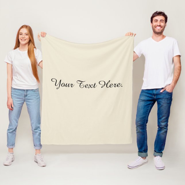 Mjuk neutral beige fleecefilt (På plats)