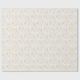 Mjuk neutral botanisk julpresentpapper presentpapper