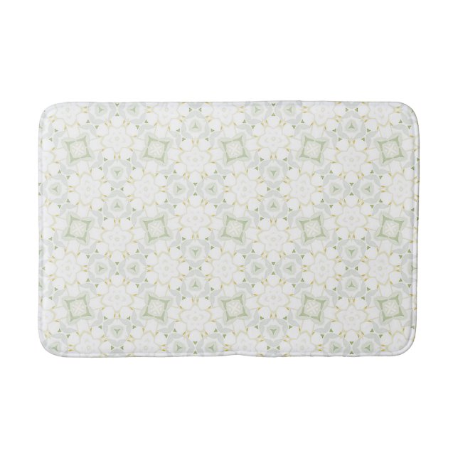 Mjuk Neutral Geometrisk Blommig Badrumsmatta (Framsidan)