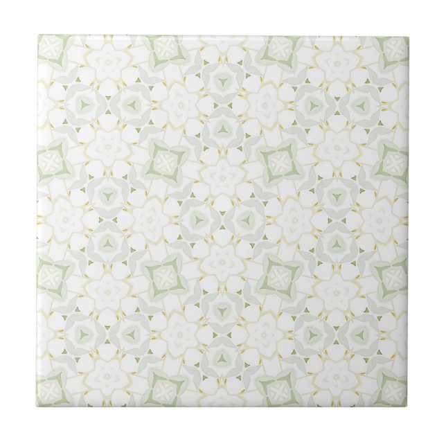 Mjuk neutral geometrisk blommig kakelplatta (Framsidan)