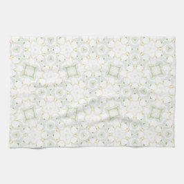 Mjuk Neutral Geometrisk Blommig Kökshandduk