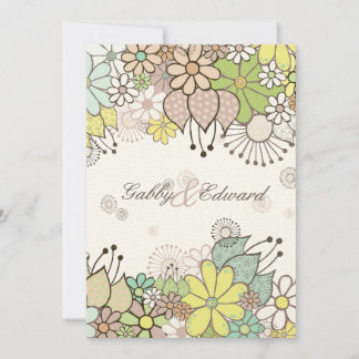 Mjuk Neutralt Blomsterträdgård Bröllop DIY-Anpassn Inbjudningar