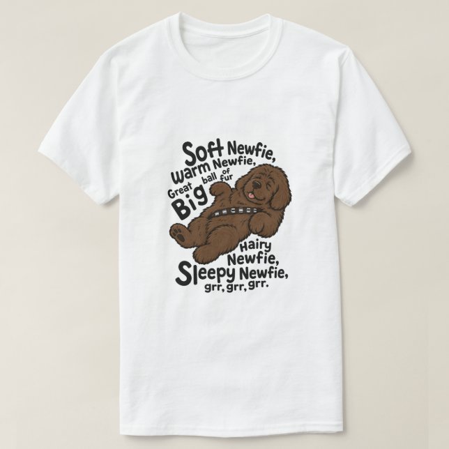 Mjuk Newfie-dikt (brun newf) T Shirt (Design framsida)