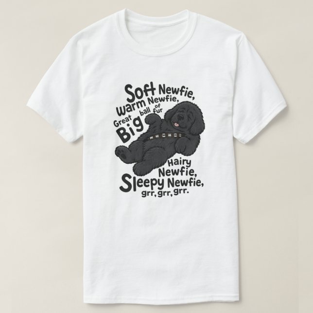 Mjuk Newfie-dikt T Shirt (Design framsida)