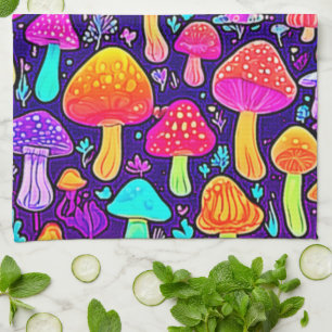 Mjuk nyans: Tecknad Mushroom Patch Kökshandduk