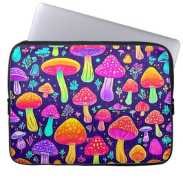 Mjuk nyans: Tecknad Mushroom Patch Laptop Fodral