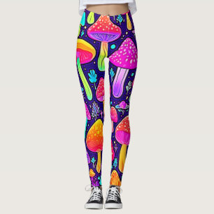 Mjuk nyans: Tecknad Mushroom Patch Leggings