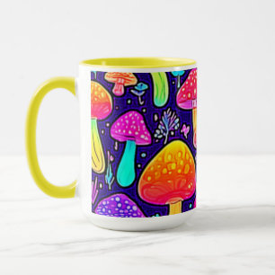 Mjuk nyans: Tecknad Mushroom Patch Mugg