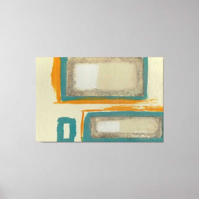 Mjuk och djärv Rothko-inspirerad abstrakt signerad Canvastryck (Framsida)