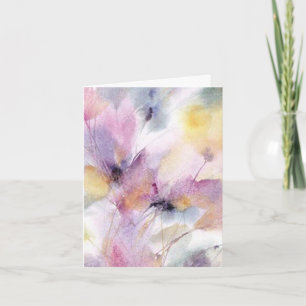 "Mjuk och färglös Blommigt", tomt anteckningskort