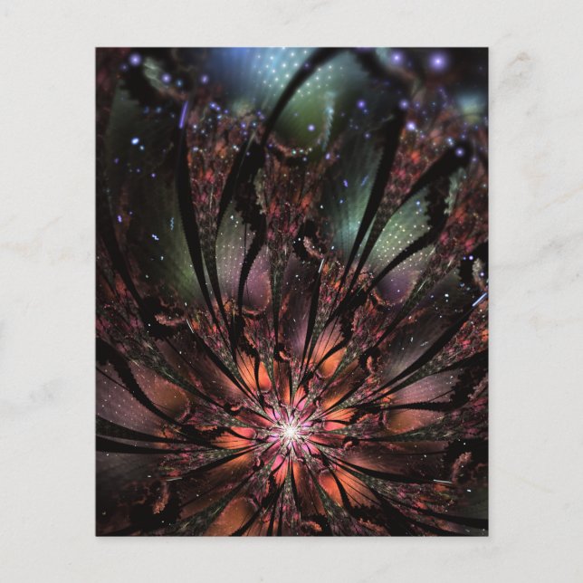 Mjuk och ömhet fraktal fantasiblomma invita (Framsida)