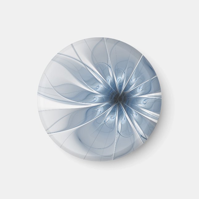 Mjuk och ömtålig blå blomblomku magnet (Framsidan)
