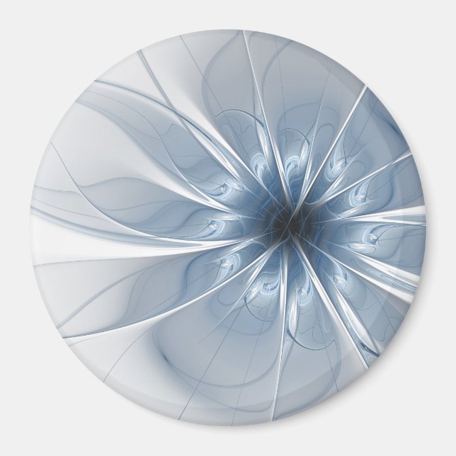 Mjuk och ömtålig blå blomblomku magnet (Framsidan)