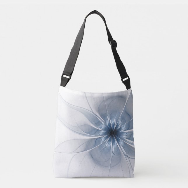 Mjuk och ömtålig blå fasansfull fantasinblomma axelväska (Framsida)