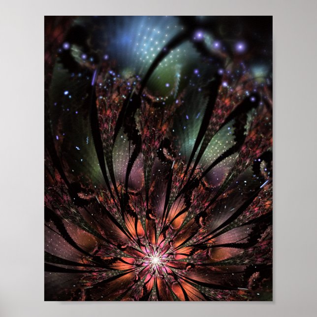 Mjuk och ömtålig fantasinblomma invita poster (Framsidan)