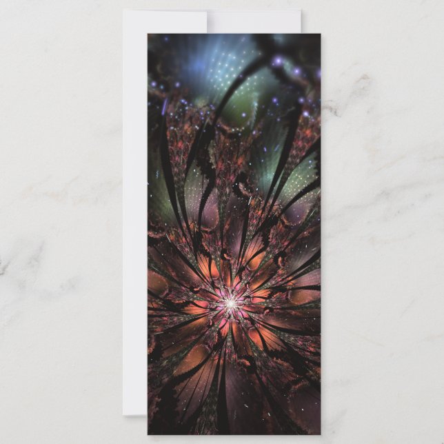 Mjuk och ömtålig fantasinblomma kort (Framsida)