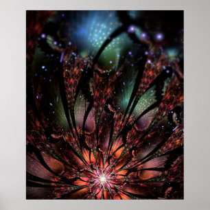 Mjuk och ömtålig fantasinblomma poster