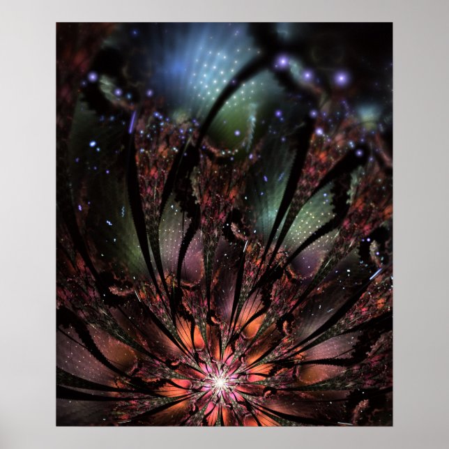Mjuk och ömtålig fantasinblomma poster (Framsidan)