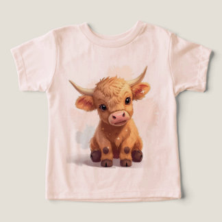Mjuk och snygg baby-t-shirt med en glad ko t shirt