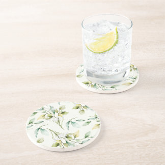 Mjuk och snygg botanisk design sandstensunderlägg underlägg