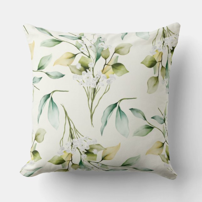 Mjuk och vacker botanisk design  kudde (Framsida)