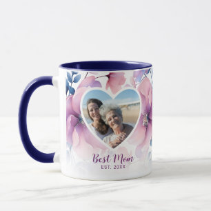 Mjuk Oink Blommigt Heart Photo Mor's Day Gift Mugg