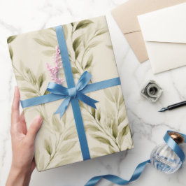 Mjuk Oliv Beige Olivgren Vattenfärg Mönster Presentpapper