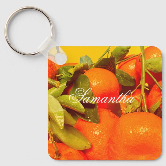 Mjuk Orange Fruktbedövning Nyckelring (Framsida)