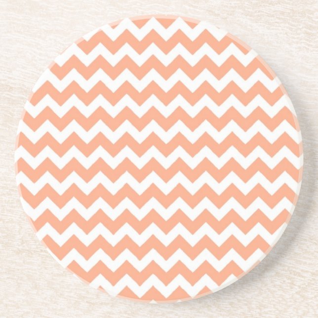 Mjuk Orange Zig Zag Chevron Underlägg Sandsten (Framsidan)