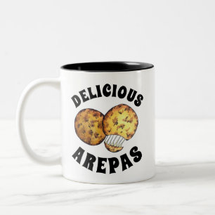 Mjuk ost (majs) Arepas Sydamerikanska livsmedelsma Två-Tonad Mugg