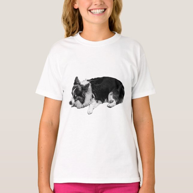 mjuk pälsnyans, corgi t shirt (Framsida)