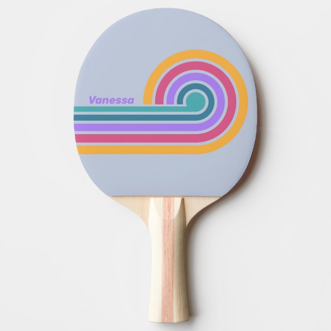 Mjuk Pansy Dröm Lockiga Ränder med Namn Pingisracket (Framsidan)