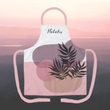 Mjuk Pastel Abstrakt Rosa Tropical Apron