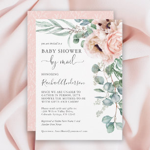Mjuk pastel Baby Shower by Mail Inbjudningar