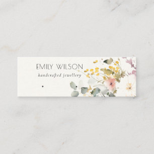 Mjuk Pastel Blommigt Öarring Ring Loop Stud Visnin Mini Visitkort